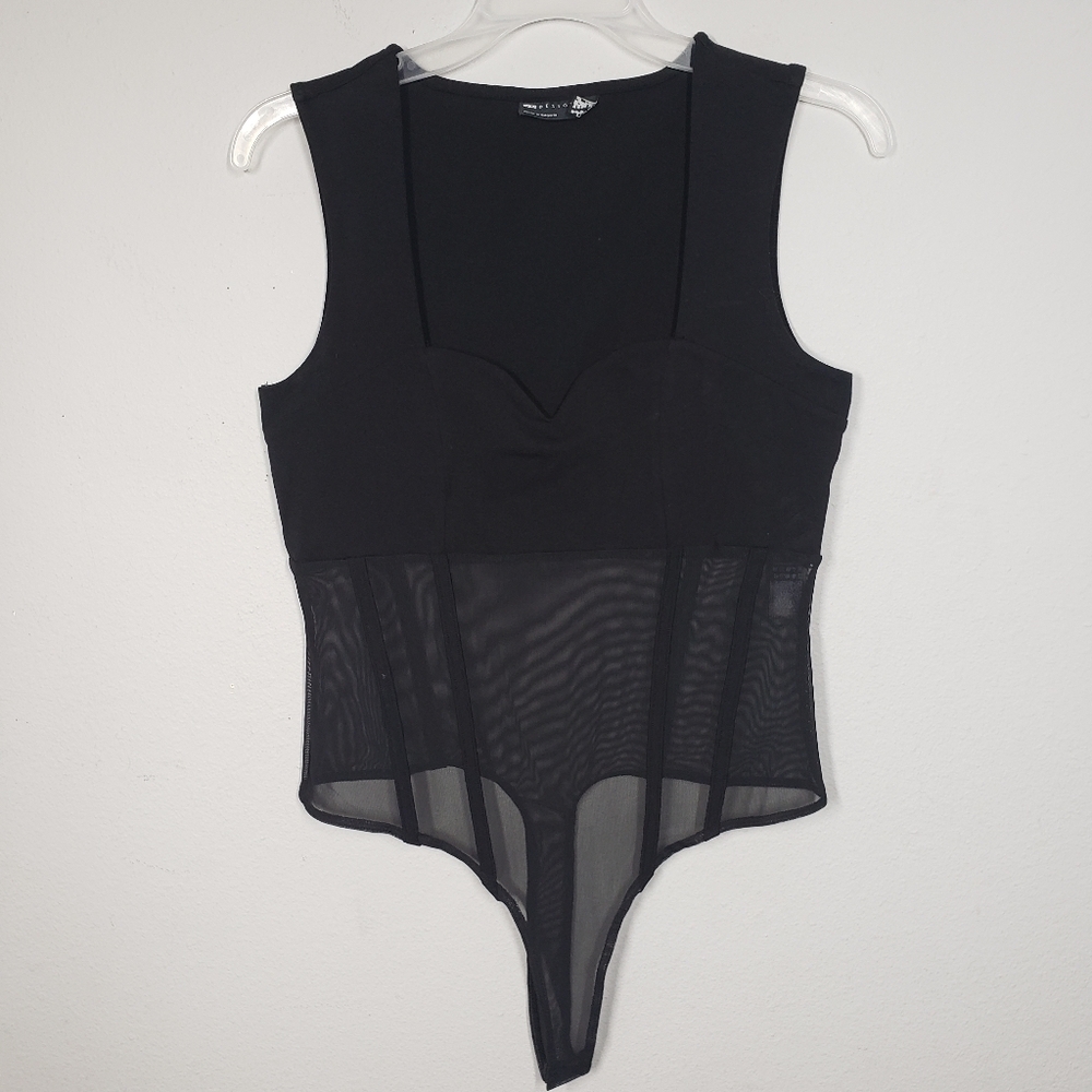 Asos Design Black Sleeveless Bodysuit Size 8